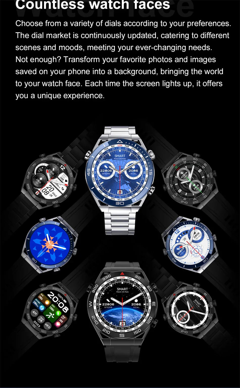 New Compass Smart Watch Men GPS Sport Track Fitness Watches Outdoor Compass Bluetooth Call HD Full Touch Screen NFC Smartwatch